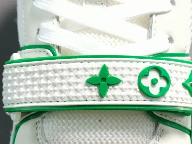 Louis Vuitton LV Trainer White and Green Lifestyle Sneakers 3