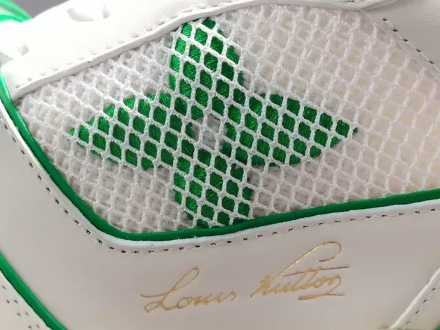 Louis Vuitton LV Trainer White and Green Lifestyle Sneakers 4