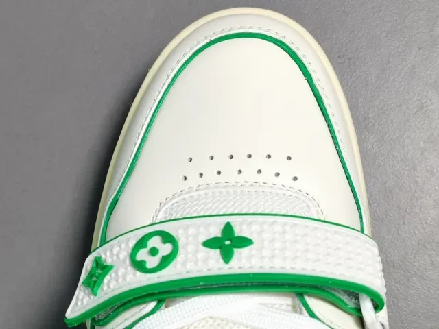 Louis Vuitton LV Trainer White and Green Lifestyle Sneakers 8