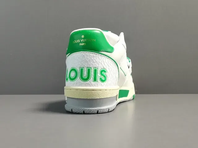 Louis Vuitton LV Trainer White and Green Lifestyle Sneakers 11