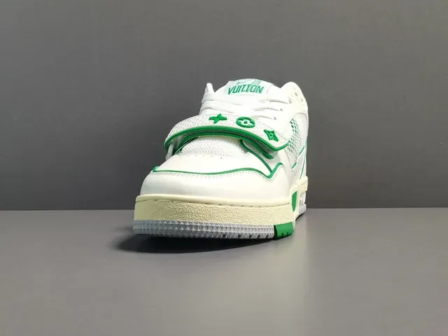 Louis Vuitton LV Trainer White and Green Lifestyle Sneakers 12