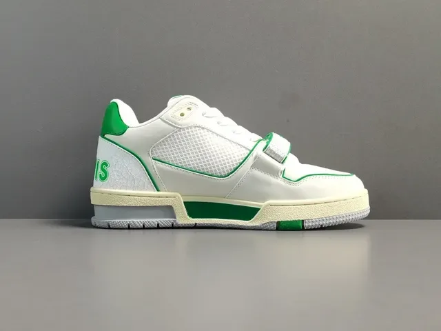 Louis Vuitton LV Trainer White and Green Lifestyle Sneakers 15