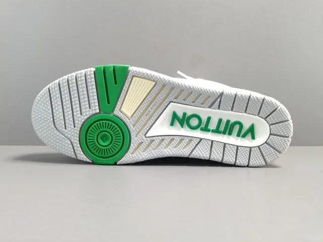 Louis Vuitton LV Trainer White and Green Lifestyle Sneakers 17