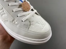 Louis Vuitton LV Trainer White Beige Monogram-Embossed Leather Platform Sole Lifestyle Sneakers 2