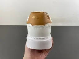 Louis Vuitton LV Trainer White Beige Monogram-Embossed Leather Platform Sole Lifestyle Sneakers 4