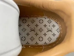 Louis Vuitton LV Trainer White Beige Monogram-Embossed Leather Platform Sole Lifestyle Sneakers 7