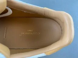 Louis Vuitton LV Trainer White Beige Monogram-Embossed Leather Platform Sole Lifestyle Sneakers 8
