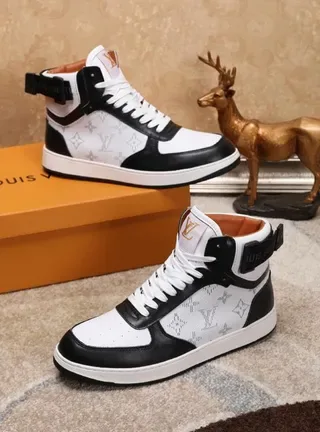 Louis Vuitton LV Trainer White Black High-Top Monogram-Printed Lifestyle Sneakers 4