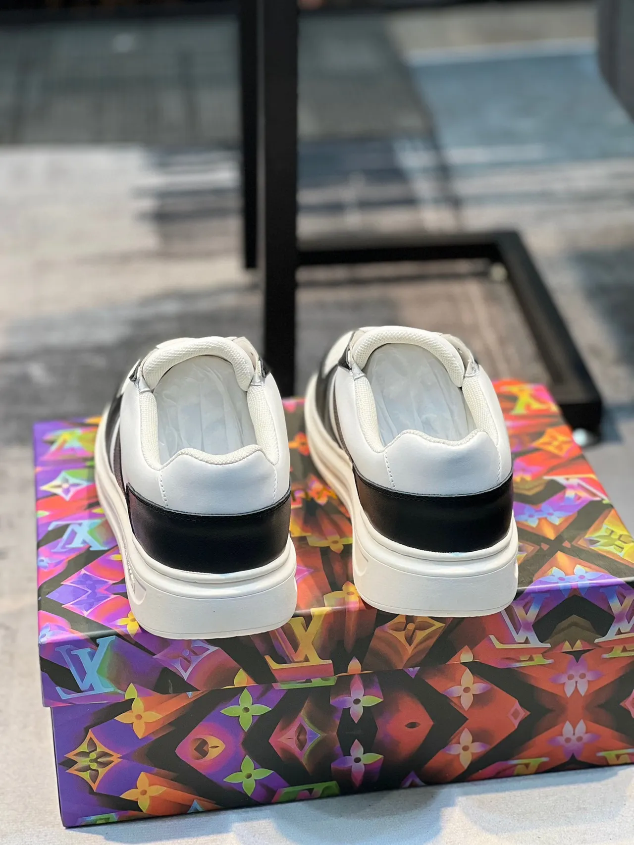 Louis Vuitton LV Trainer White Black Low-Top Leather-Paneled Lifestyle Sneakers 2
