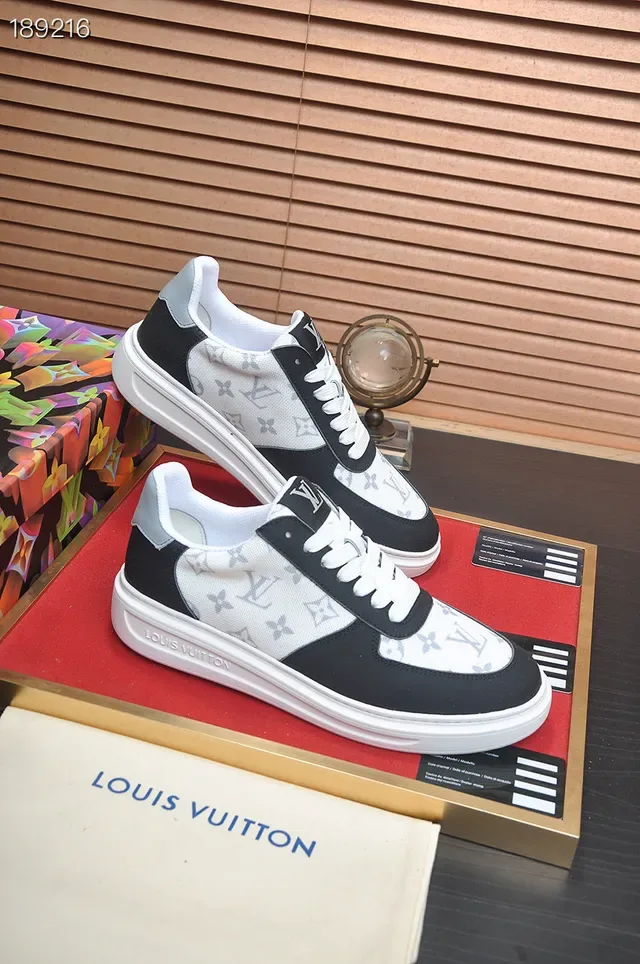 Louis Vuitton LV Trainer White Black Monogram Canvas Color-Blocked Lifestyle Sneakers 8