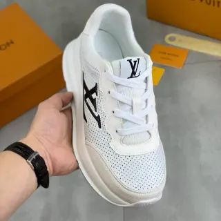 Louis Vuitton LV Trainer White Black Perforated Leather Monogram Side Logo Lifestyle Sneakers
