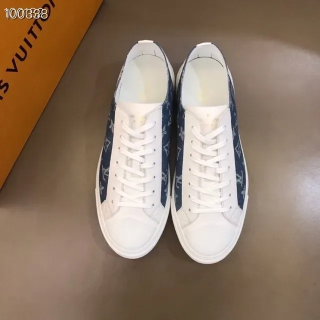 Louis Vuitton LV Trainer White Blue Denim Monogram Side Panel Leather Overlays Lifestyle Sneakers 7