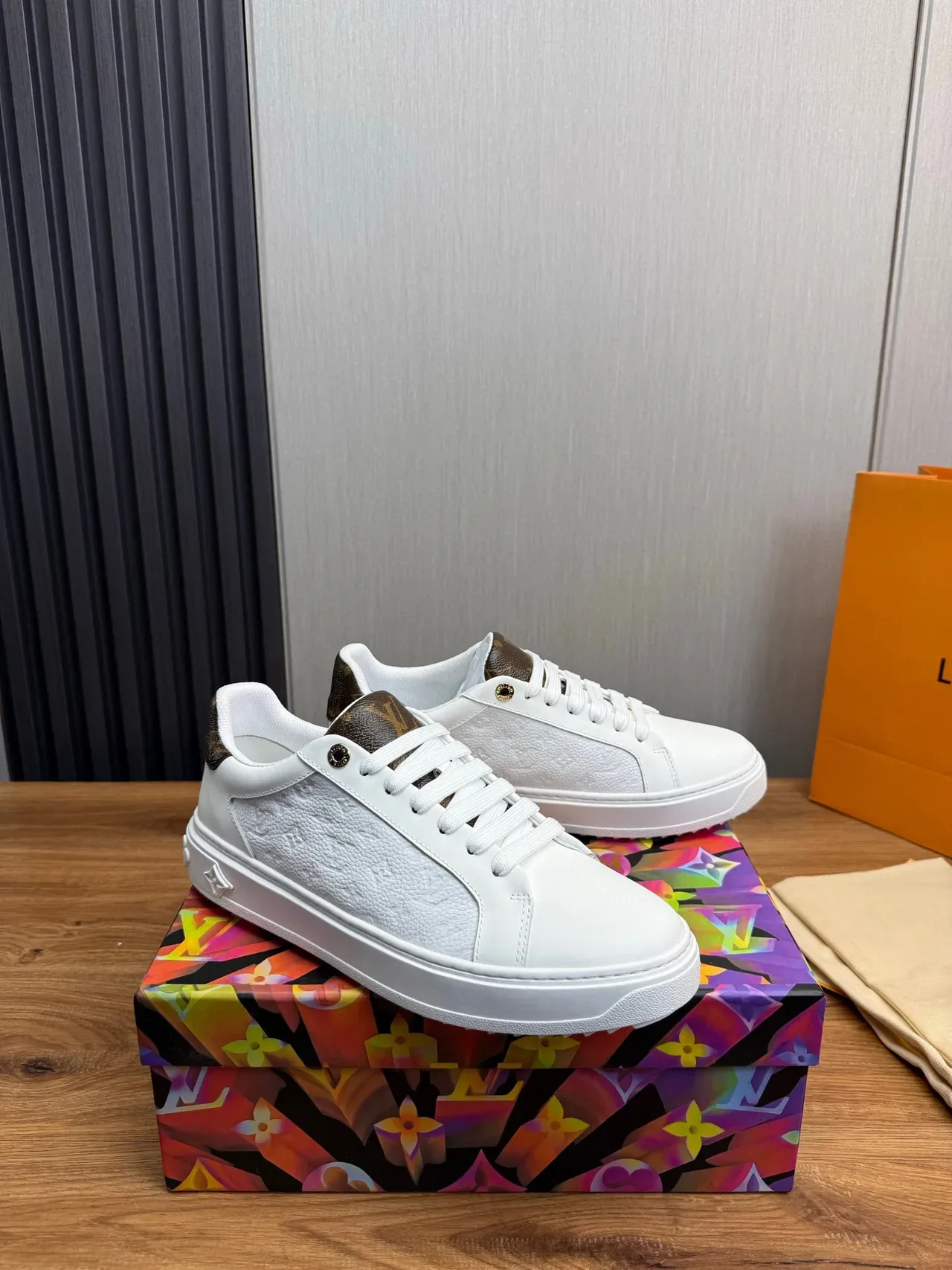 Louis Vuitton LV Trainer White Brown Leather Upper Monogram Heel Tab Lifestyle Sneakers 2
