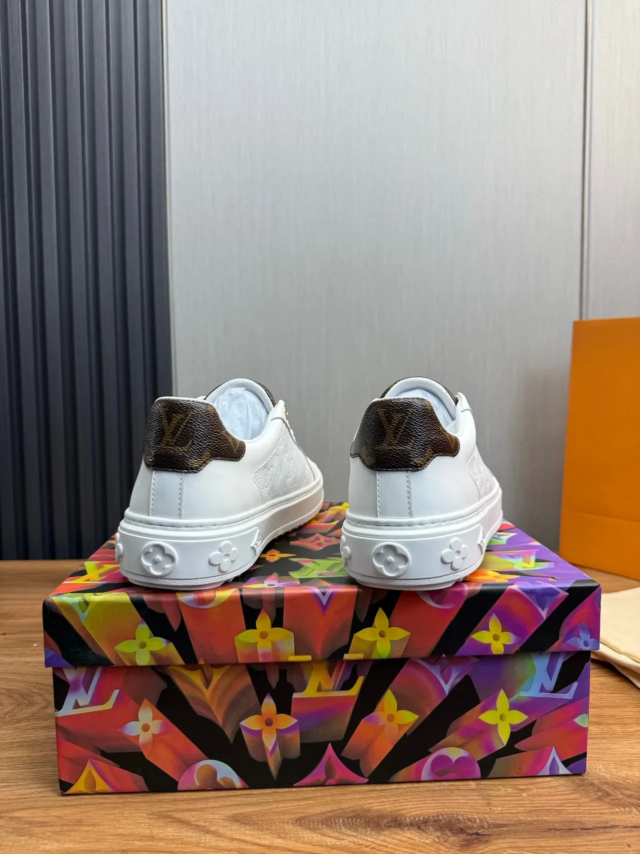 Louis Vuitton LV Trainer White Brown Leather Upper Monogram Heel Tab Lifestyle Sneakers 4