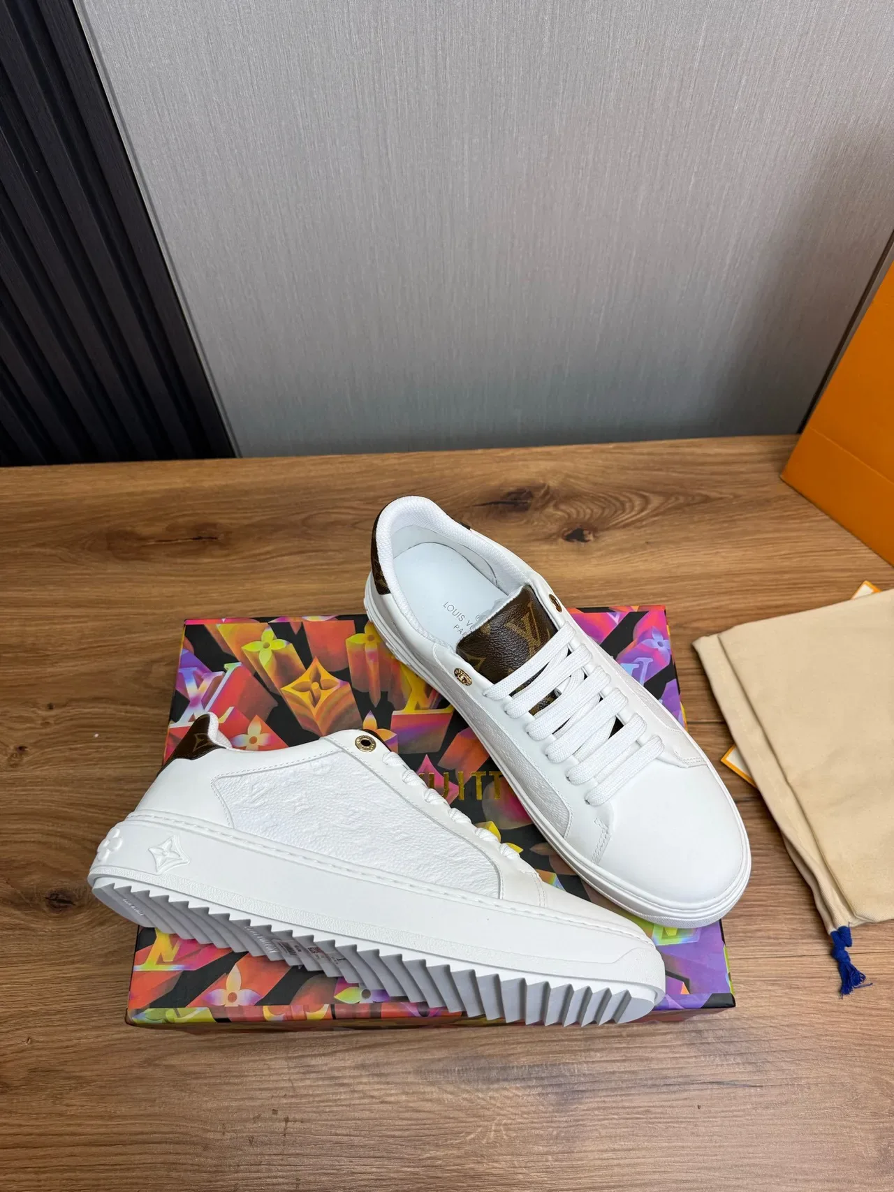 Louis Vuitton LV Trainer White Brown Leather Upper Monogram Heel Tab Lifestyle Sneakers 5