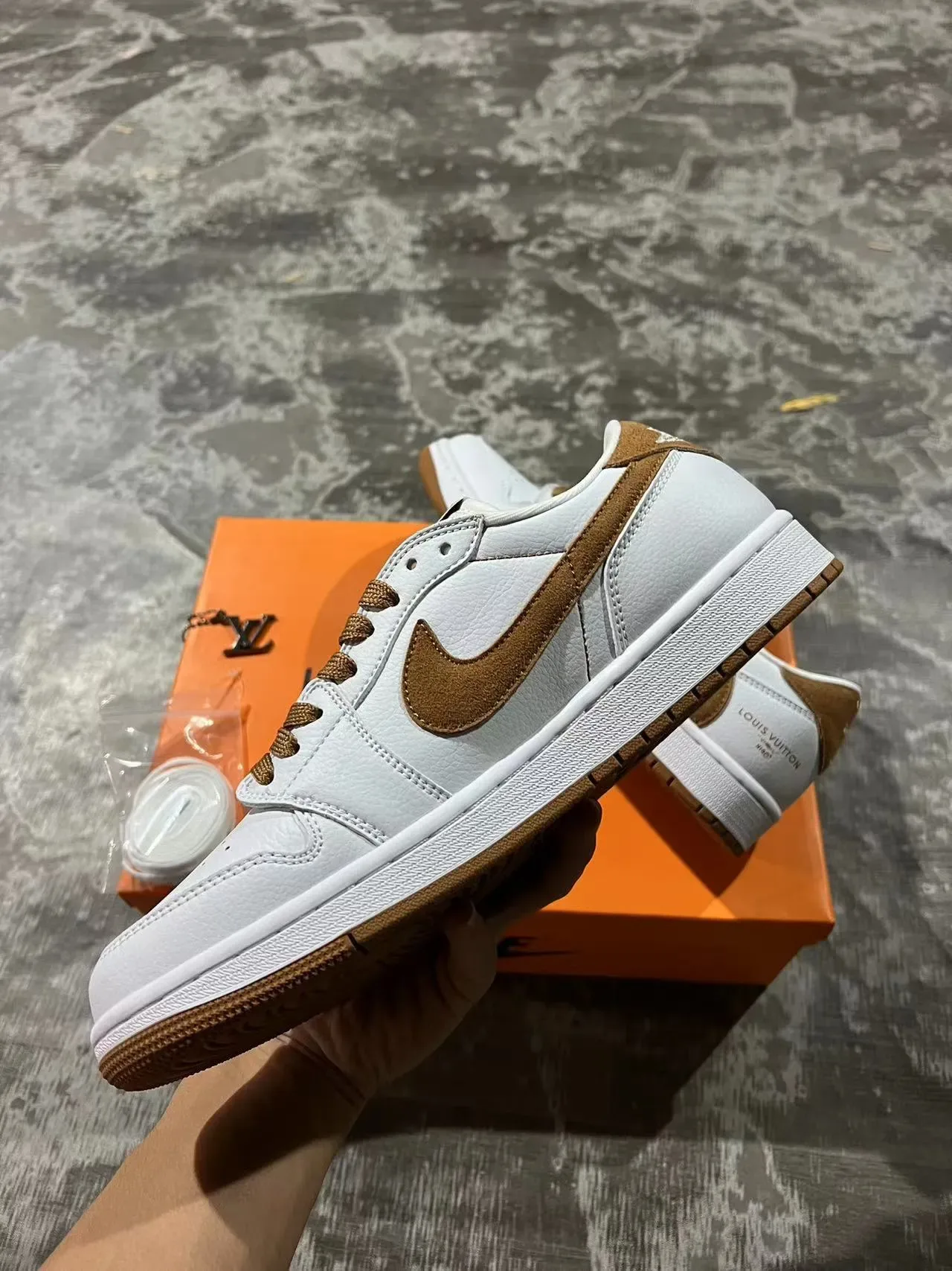 Louis Vuitton LV Trainer White Brown Leather Upper Tan Suede Overlays Lifestyle Sneakers 5