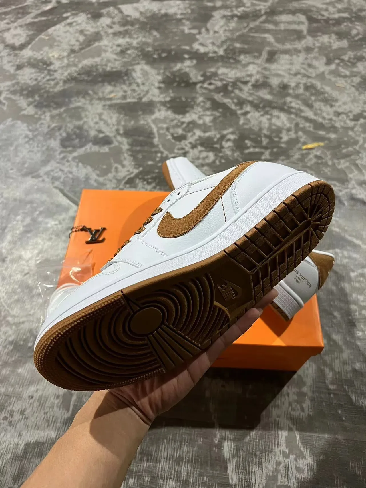 Louis Vuitton LV Trainer White Brown Leather Upper Tan Suede Overlays Lifestyle Sneakers 6
