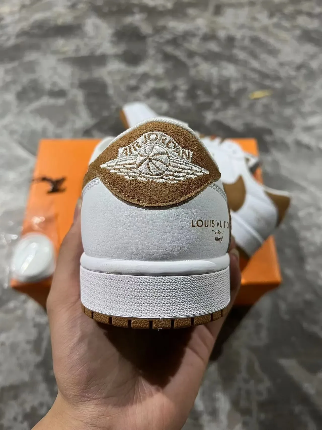 Louis Vuitton LV Trainer White Brown Leather Upper Tan Suede Overlays Lifestyle Sneakers 8