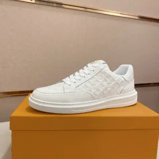 Louis Vuitton LV Trainer White Monogram-Embossed Leather Low-Top Lifestyle Sneakers