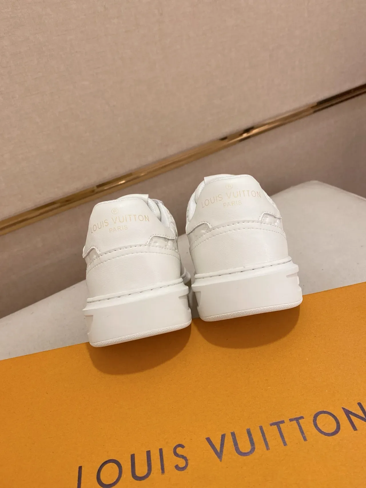 Louis Vuitton LV Trainer White Monogram-Embossed Leather Low-Top Lifestyle Sneakers 3