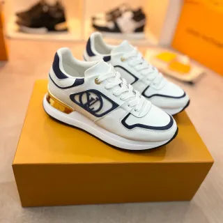 Louis Vuitton LV Trainer White Navy Leather Upper Blue Monogram Panel Lifestyle Sneakers