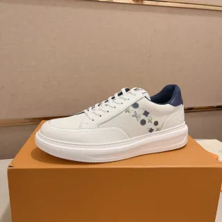 Louis Vuitton LV Trainer Zapatos Lifestyle Blanco y Marino Low-Top Monogram-Printed Lifestyle Sneakers
