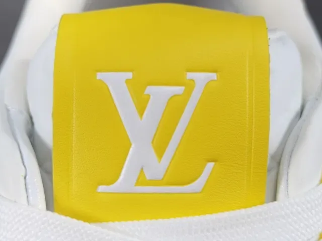 Louis Vuitton LV Trainer Yellow White Layered Midsole Monogram-Embossed Leather Lifestyle Sneakers 4