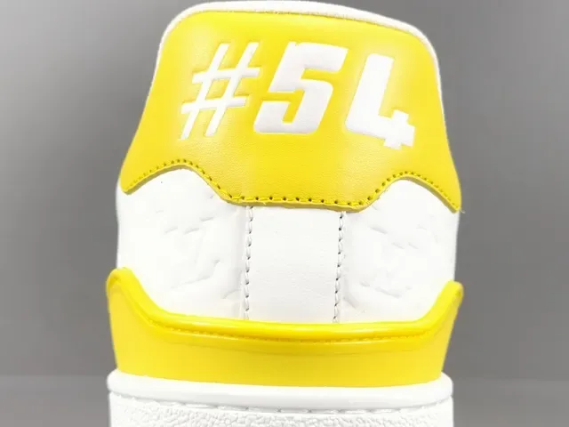Louis Vuitton LV Trainer Yellow White Layered Midsole Monogram-Embossed Leather Lifestyle Sneakers 6