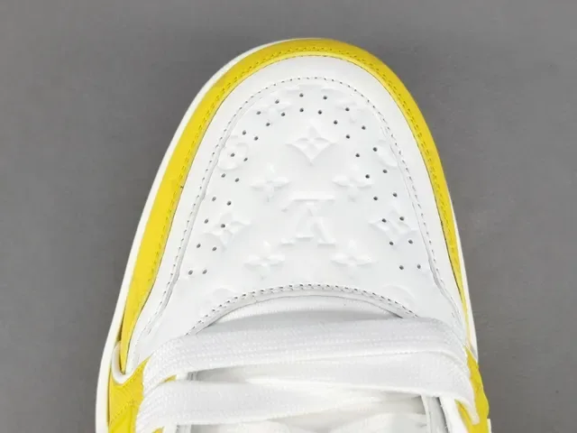 Louis Vuitton LV Trainer Yellow White Layered Midsole Monogram-Embossed Leather Lifestyle Sneakers 10