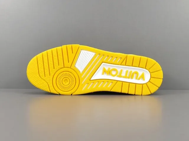 Louis Vuitton LV Trainer Yellow White Layered Midsole Monogram-Embossed Leather Lifestyle Sneakers 13