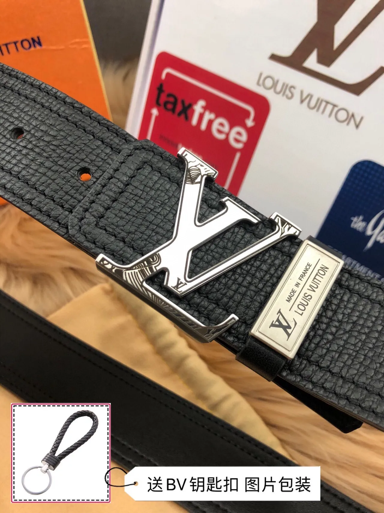 Louis Vuitton LV Turn Black Textured Leather Belt 6