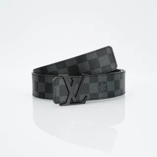 Louis Vuitton LV Turn-Lock Belt Damier Graphite Leather Belt