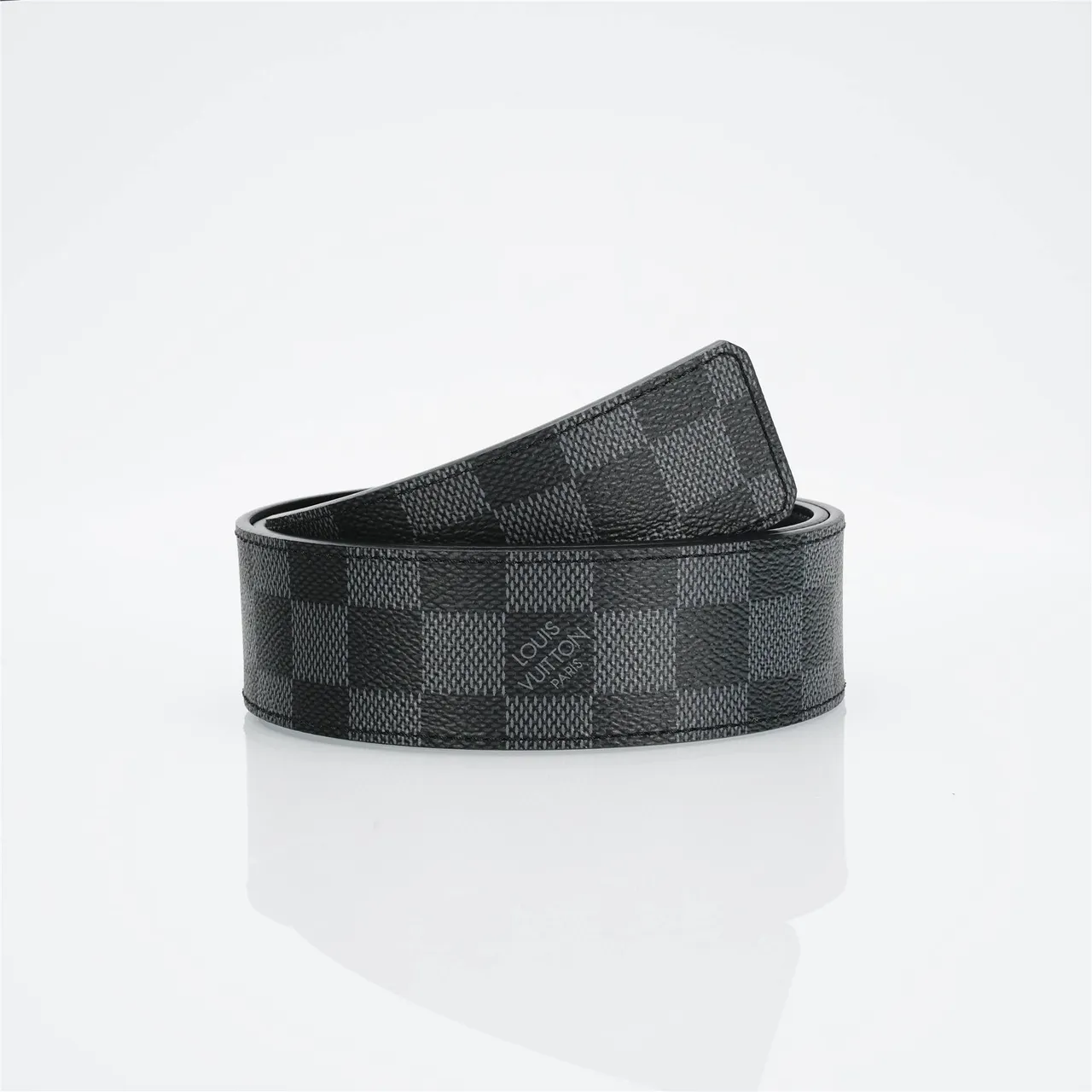 Louis Vuitton LV Turn-Lock Belt Damier Graphite Leather Belt 4