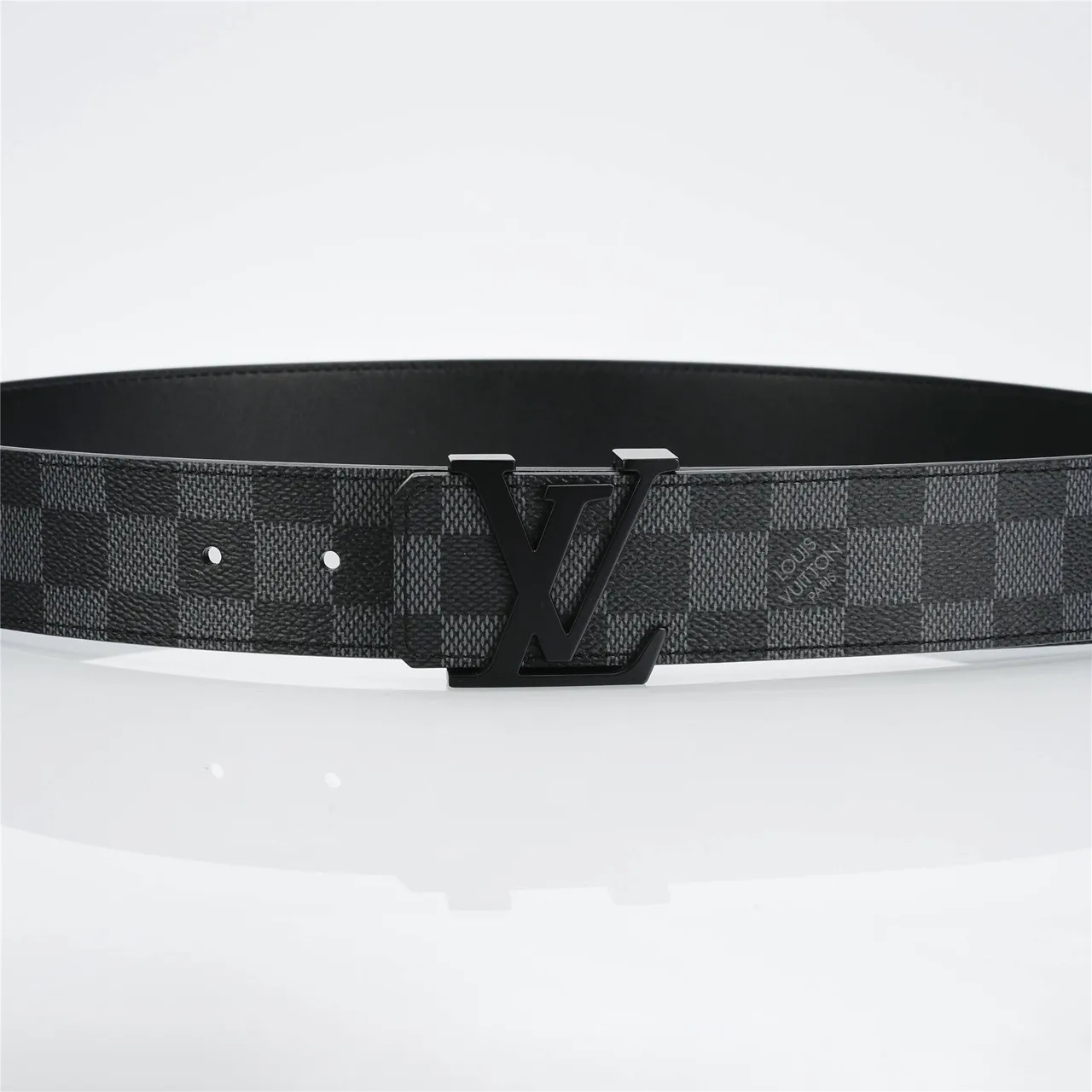 Louis Vuitton LV Turn-Lock Belt Damier Graphite Leather Belt 9