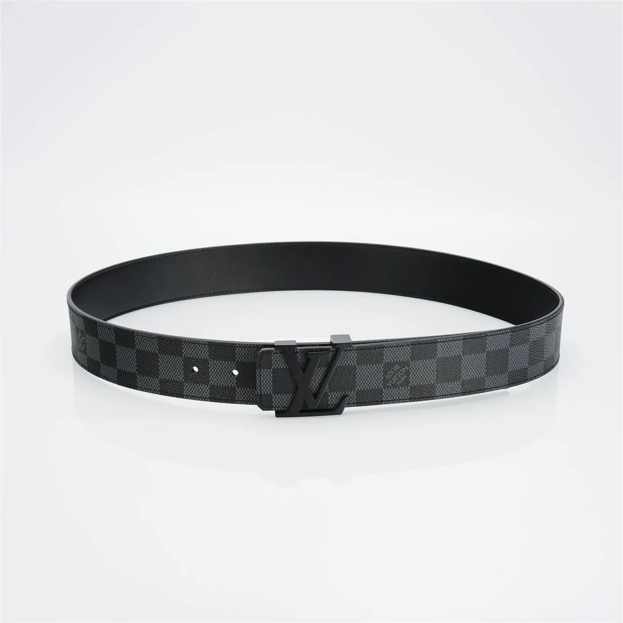 Louis Vuitton LV Turn-Lock Belt Damier Graphite Leather Belt 10