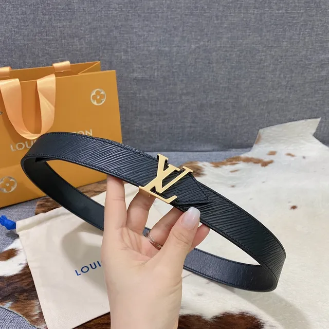 Louis Vuitton LV Twist Belt Black Gold Epi Buckle Leather Belt 2