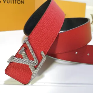 Louis Vuitton LV Twist Belt Red and Black Leather Belt