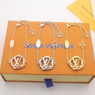 Louis Vuitton LV Twist Gold Silver Twisted-Knot Motif Monogrammed Charms Bracelete