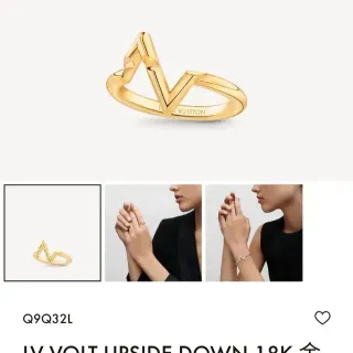 Louis Vuitton LV Volt Upside Down 18K Gold Ring