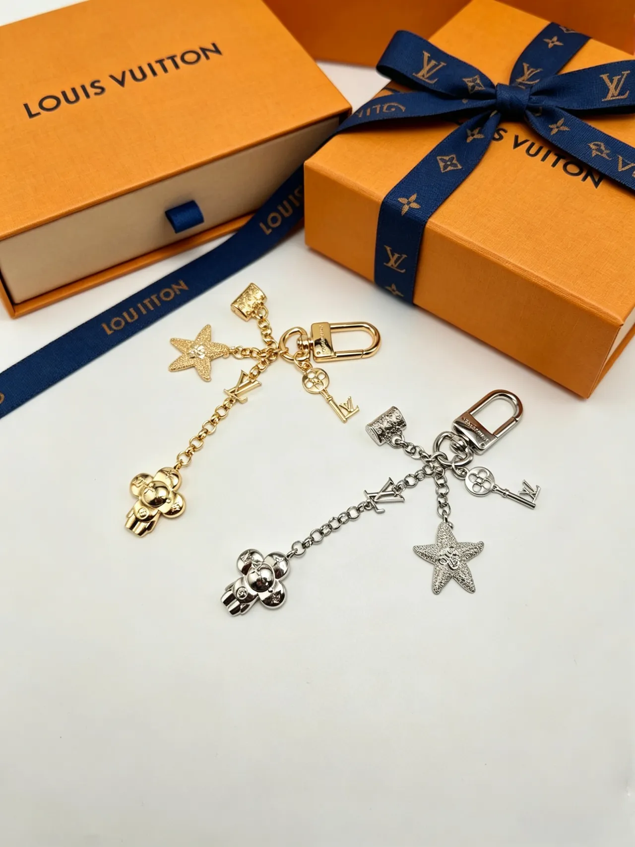 Louis Vuitton Metallic Charm Keychain Bracelet 5