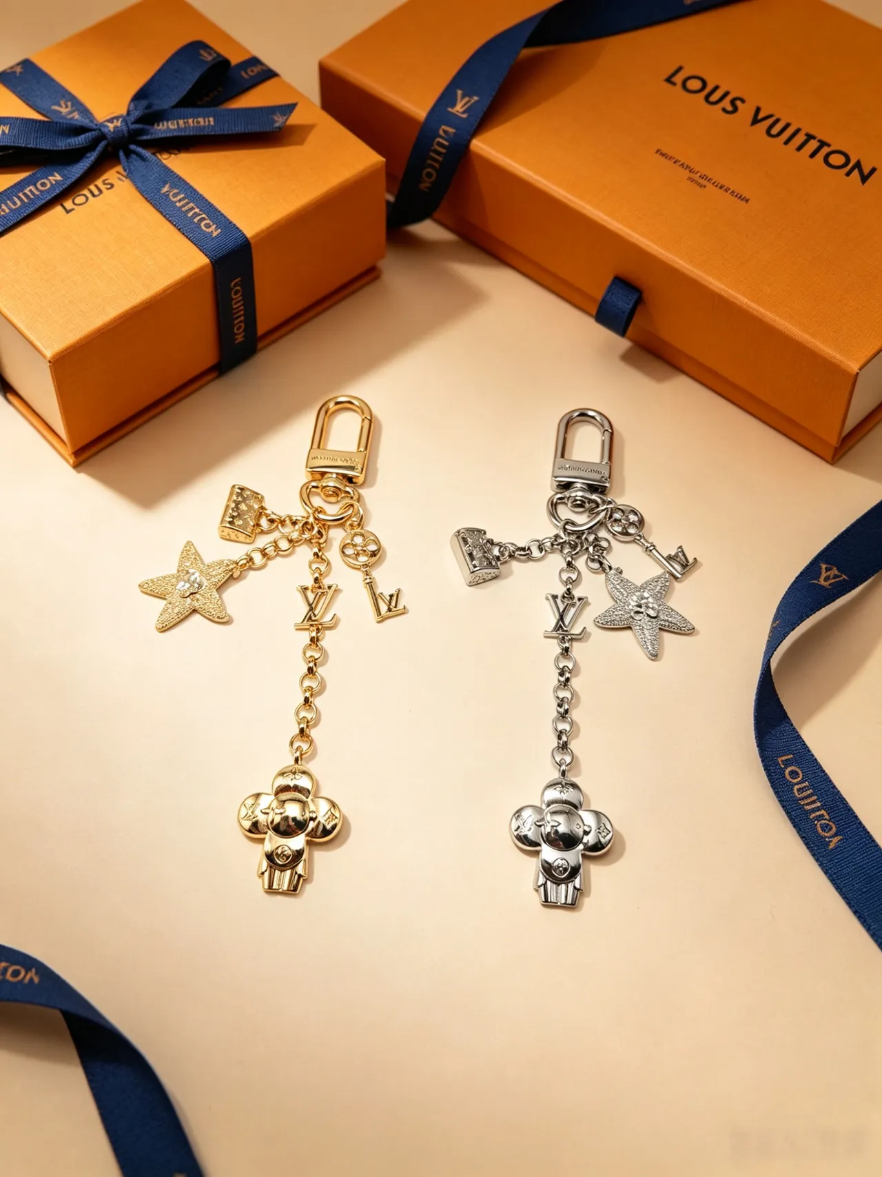 Louis Vuitton Metallic Charm Keychain Bracelet 7