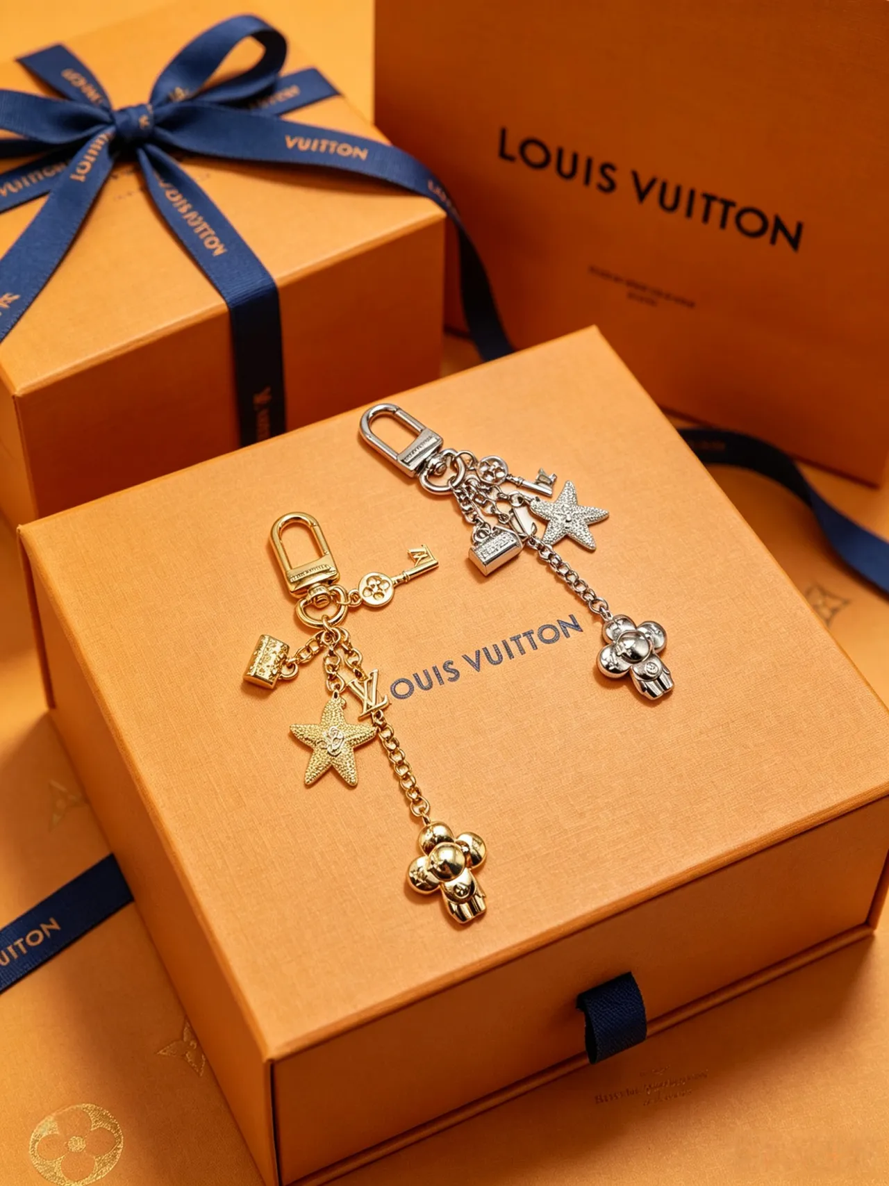 Louis Vuitton Metallic Charm Keychain Bracelet 8