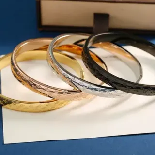 Louis Vuitton Monogram Bangle Gold Multicolor Rigid Bracelet