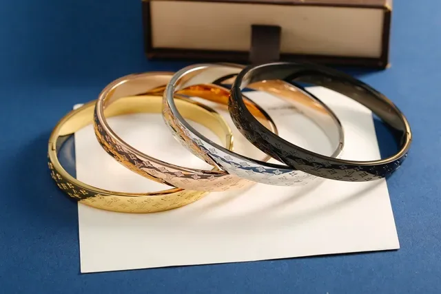 Louis Vuitton Monogram Bangle Gold Multicolor Rigid Bracelet 1