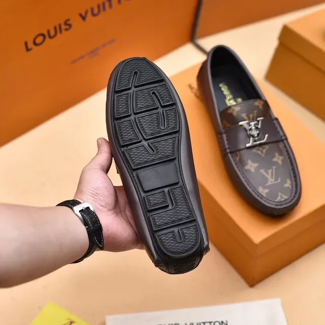 Louis Vuitton Monogram Canvas Leather Strap Loafers 5