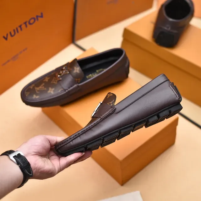 Louis Vuitton Monogram Canvas Leather Strap Loafers 8