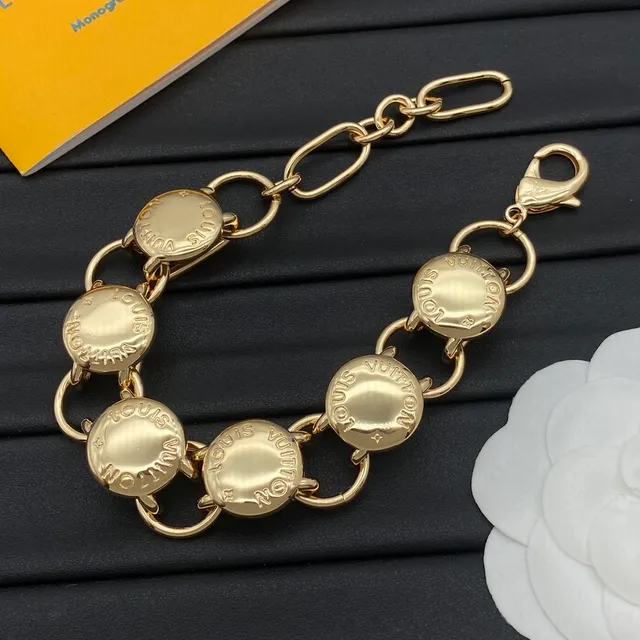 Louis Vuitton Monogram Chain Gold-Tone Medallion Bracelet 3