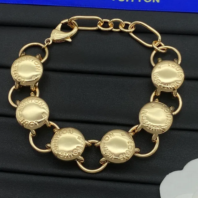 Louis Vuitton Monogram Chain Gold-Tone Medallion Bracelet 4