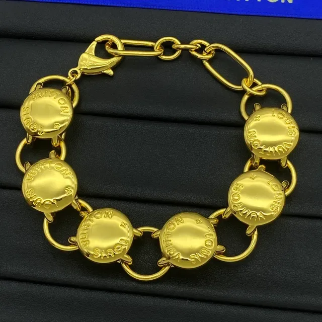 Louis Vuitton Monogram Chain Gold-Tone Medallion Bracelet 3