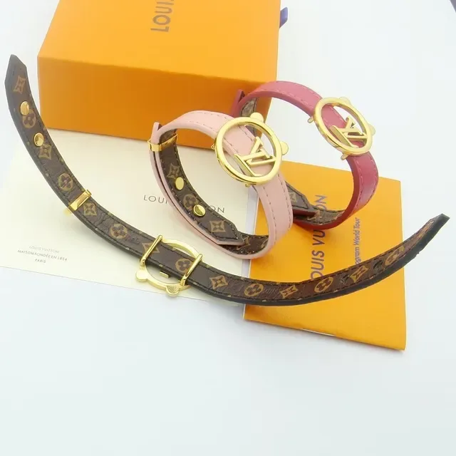 Louis Vuitton Monogram Circle Black Pink Circular LV Logo Clasp Canvas Bracelet 6